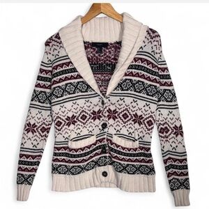 Forever 21 Fair Isle Shawl Collar Cardigan Sweater | Size Small